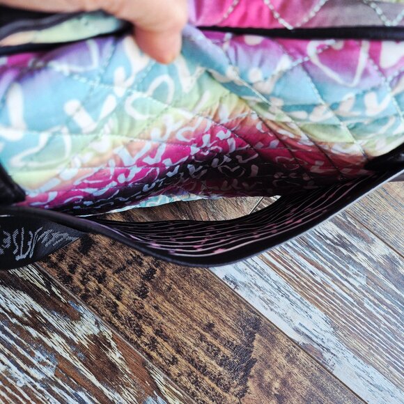 NWoT Luv Betsey Johnson Hearts Tie-Dye Graffiti Rainbow Weekender Duffel - Picture 6 of 16